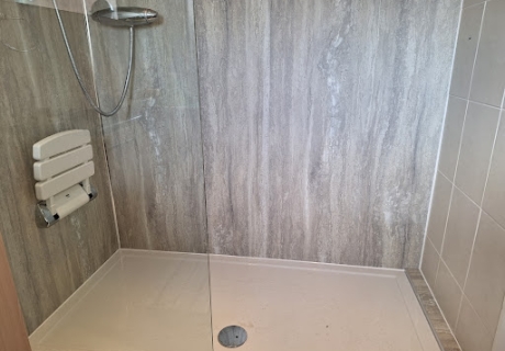 This shower was upgraded to a walk in version for a customer...
