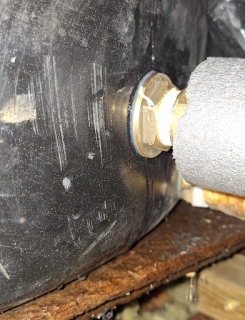 This cold water storage tank started to split causing a leak...