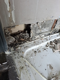 This shower had not been installed correctly and over time water...